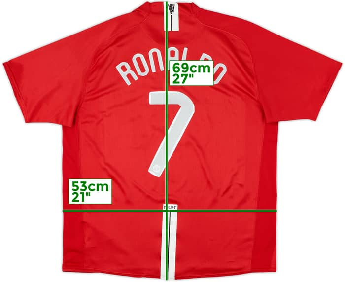 2007-08 Manchester United CL Home Shirt Ronaldo #7 - 8/10 - (XL)