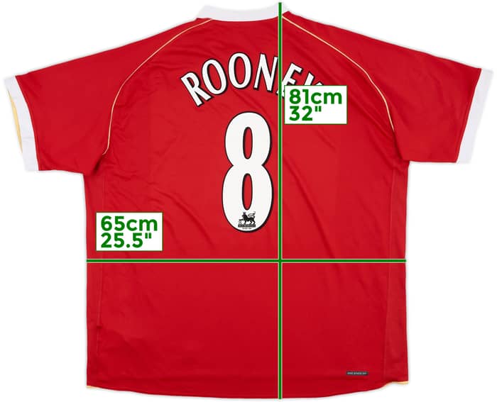 2006-07 Manchester United Home Shirt Rooney #8 - 7/10 - (3XL)
