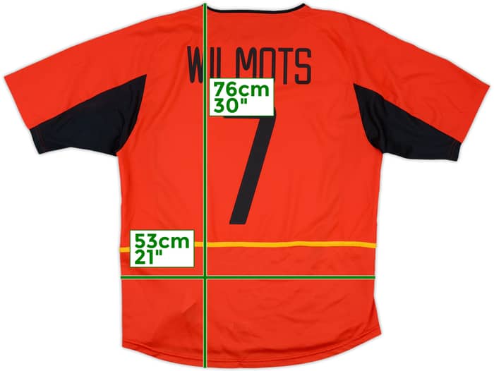 2002-04 Belgium Home Shirt Wilmots #7 - 9/10 - (L)