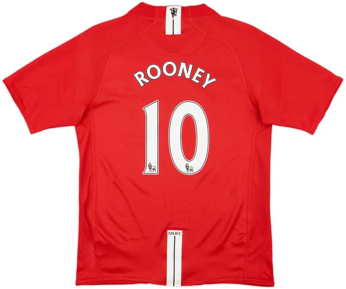 2007-09 Manchester United Home Shirt Rooney #10 - 9/10 - (L.Boys)