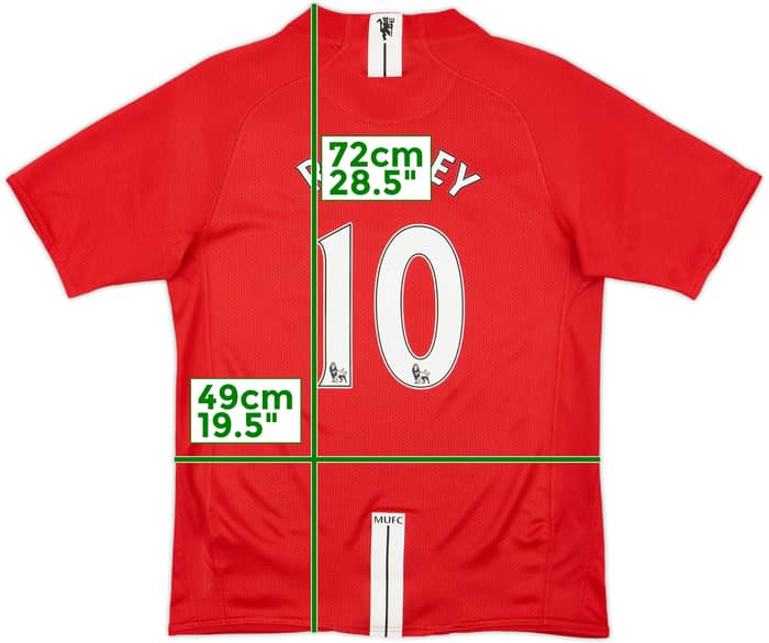 2007-09 Manchester United Home Shirt Rooney #10 - 9/10 - (L.Boys)