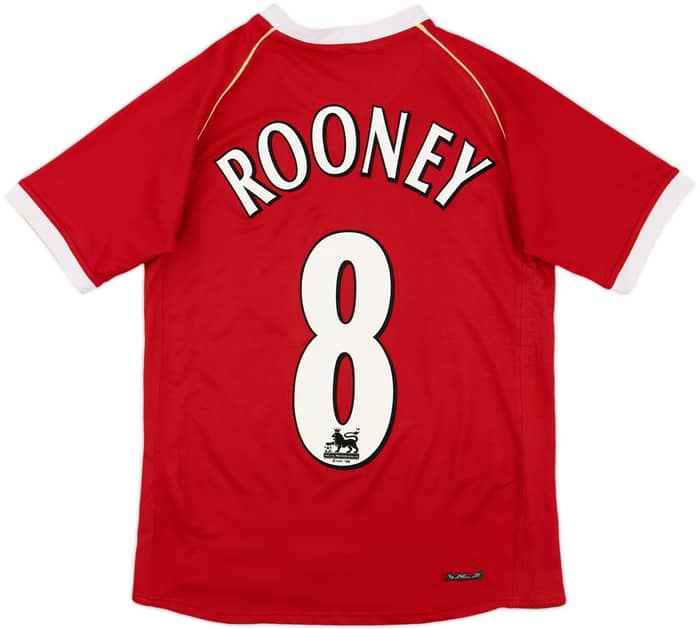 2006-07 Manchester United Home Shirt Rooney #8 - 8/10 - (L.Boys)