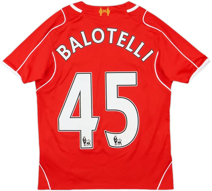 2014-15 Liverpool Home Shirt Balotelli #45 - 8/10 - (S.Boys)