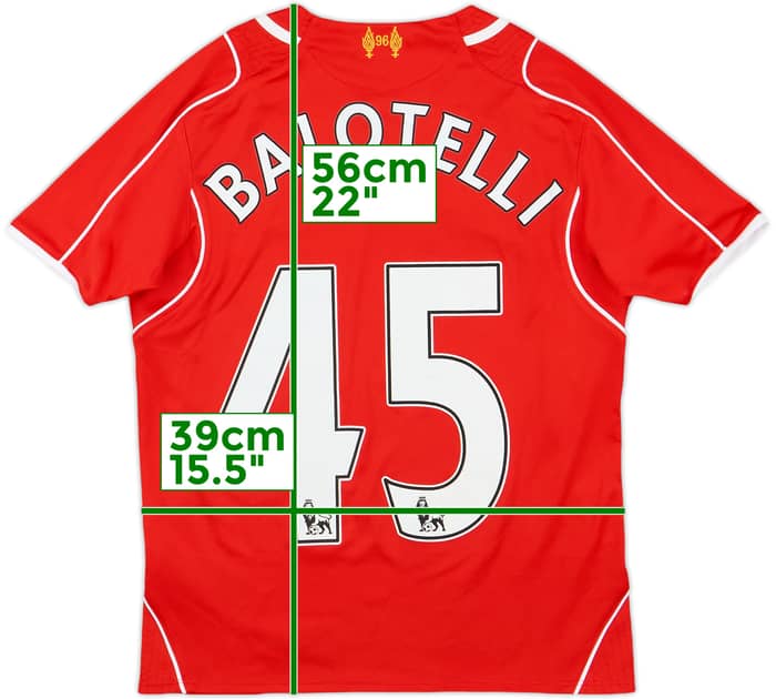 2014-15 Liverpool Home Shirt Balotelli #45 - 8/10 - (S.Boys)
