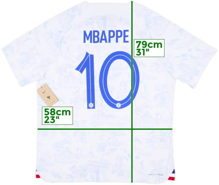 2022-23 France Authentic Away Shirt Mbappe #10 (XL)