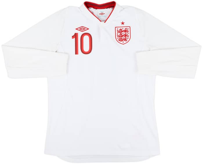 2012-13 England Home L/S Shirt Rooney #10 - 9/10 - (L)