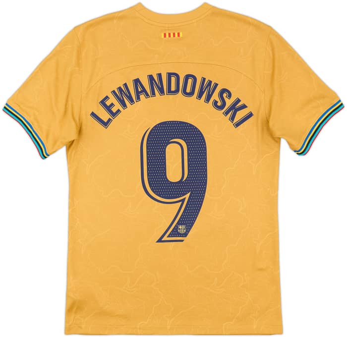 2022-23 Barcelona Away Shirt Lewandowski #9 - 9/10 - (S)