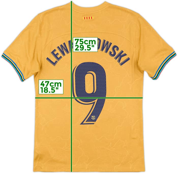 2022-23 Barcelona Away Shirt Lewandowski #9 - 9/10 - (S)