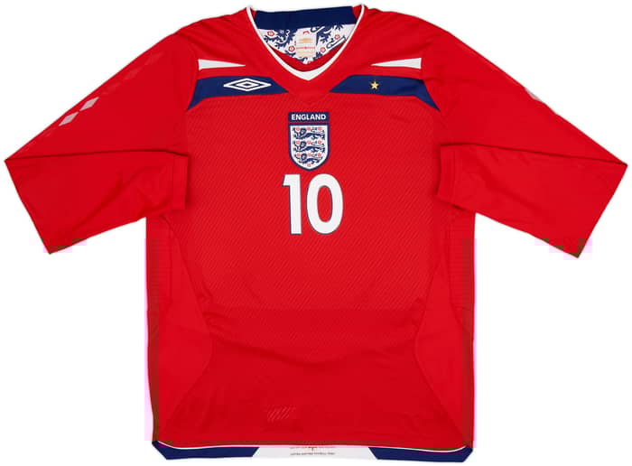 2008-10 England Away L/S Shirt Rooney #10 - 6/10 - (L)
