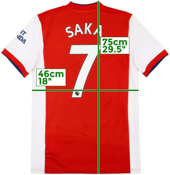 2021-22 Arsenal Home Shirt Saka #7 - 7/10 - (S)