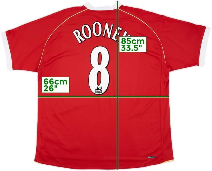 2006-07 Manchester United Home Shirt Rooney #8 - 8/10 - (3XL)