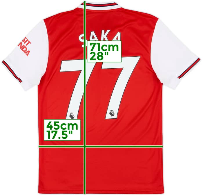 2019-20 Arsenal Home Shirt Saka #77 - 8/10 - (S)