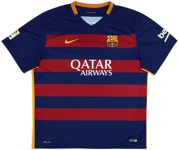 2015-16 Barcelona Home Shirt Suarez #9 - 6/10 - (XXL)