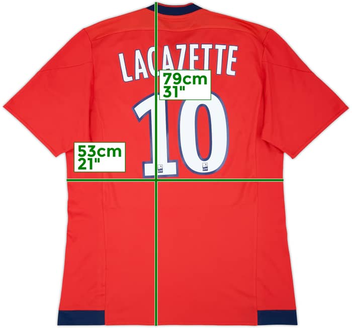 2015-16 Lyon Away Shirt Lacazette #10 - 8/10 - (L)