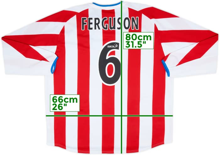 2003-04 Rangers Away L/S Shirt Ferguson #6 - 8/10 - (XXL)