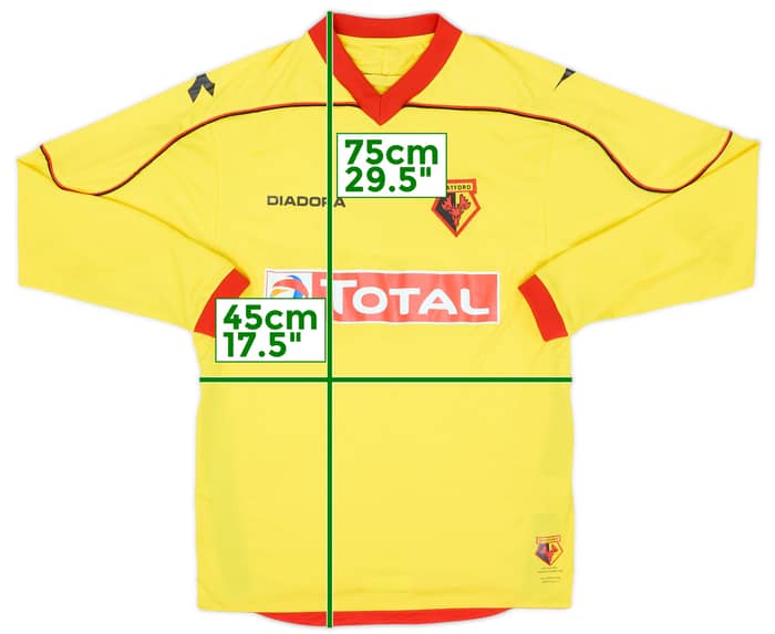 Camiseta de manga larga de local del Watford 2008-09 - 6/10 - (S)