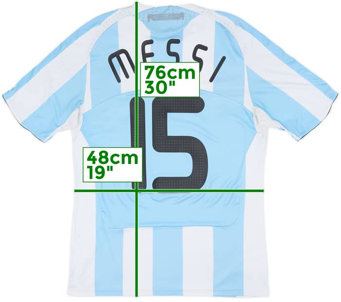 2007-09 Argentina Home Shirt Messi #15 - 5/10 - (M)