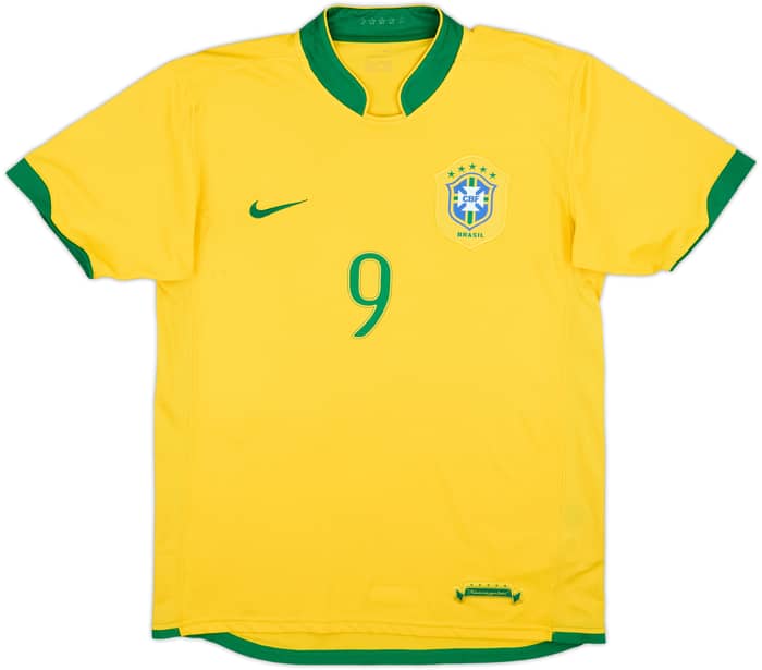 2006-08 Brazil Home Shirt Ronaldo #9 - 6/10 - (M)
