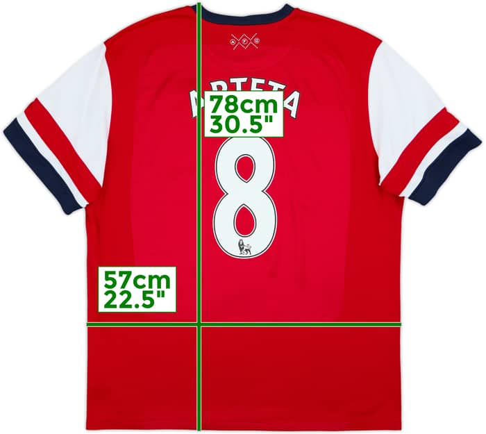 2012-14 Arsenal Home Shirt Arteta #8 - 6/10 - (XXL)