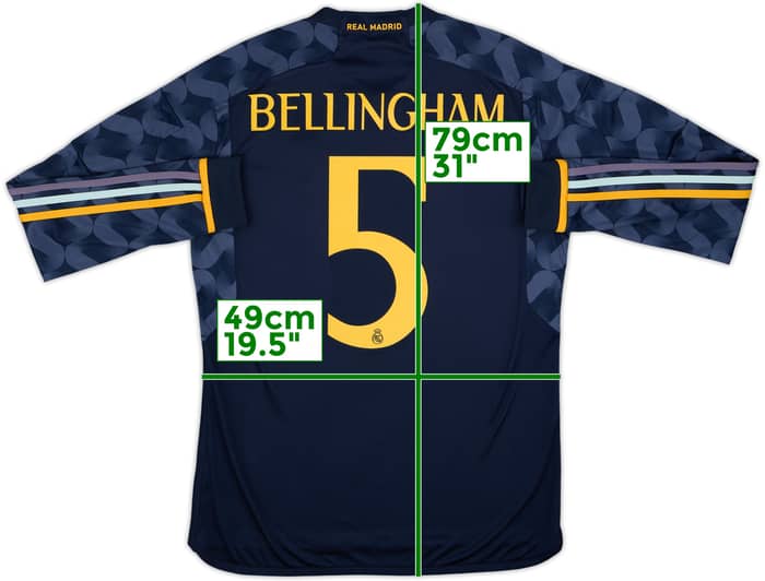 2023-24 Real Madrid Away L/S Shirt Bellingham #5 - 10/10 - (M)