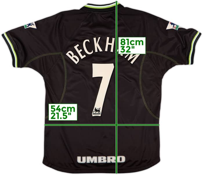 1998-99 Manchester United Third Shirt Beckham #7 - 9/10 - (M)