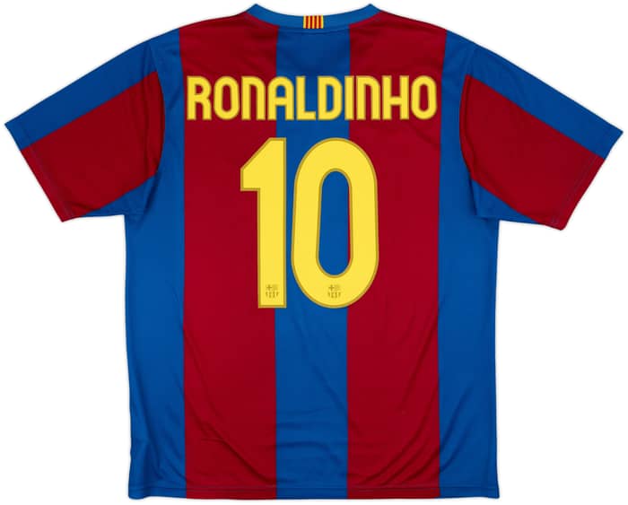 2007-08 Barcelona Basic Home Shirt Ronaldinho #10 - 7/10 - (L)