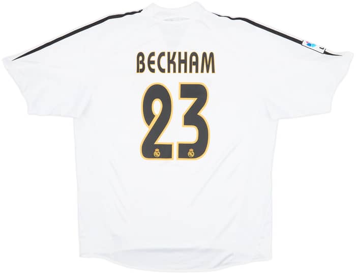2004-05 Real Madrid Home Shirt Beckham #23 - 9/10 - (XL)