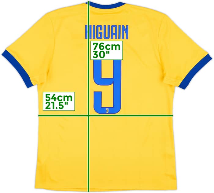 2017-18 Juventus Away Shirt Higuain #9 - 8/10 - (L)