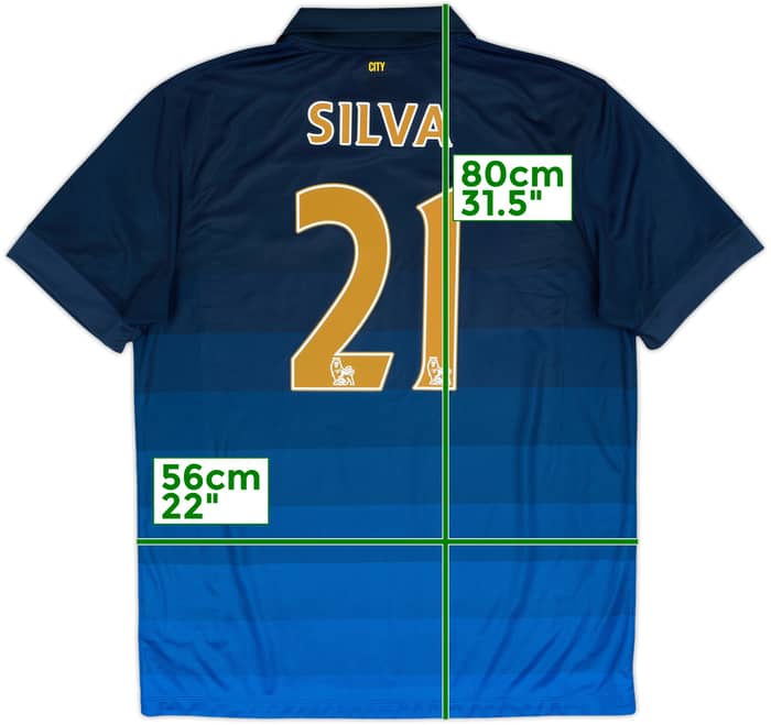 2014-15 Manchester City Away Shirt Silva #21 - 9/10 - (L)