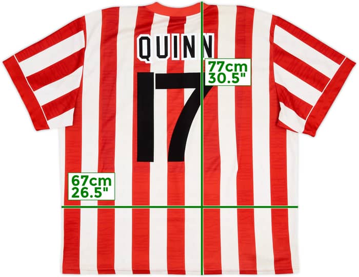 1996-97 Sunderland Home Shirt Quinn #17 - 7/10 - (XXL)