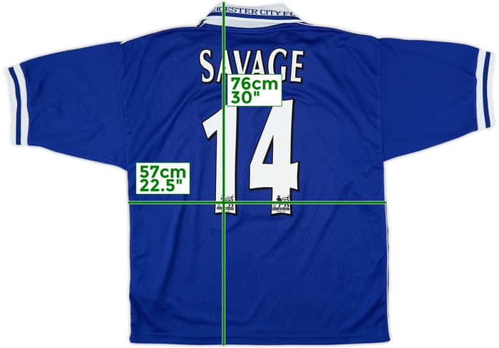 1998-00 Leicester Home Shirt Savage #14 - 9/10 - (L)