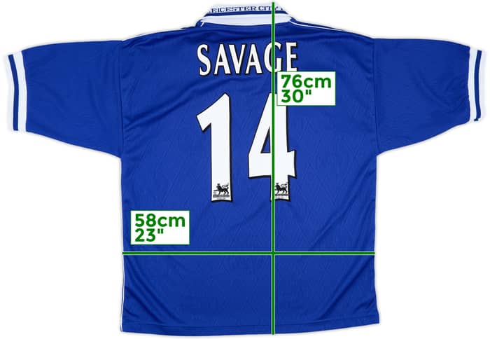 1998-00 Leicester Home Shirt Savage #14 - 9/10 - (L)