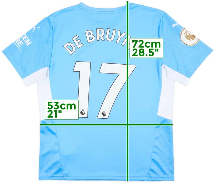 2021-22 Manchester City Home Shirt De Bruyne #17 - 8/10 - (L)