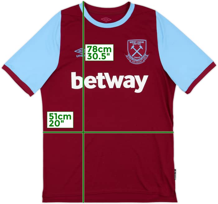 2020-21 West Ham Home Shirt - 8/10 - (L)