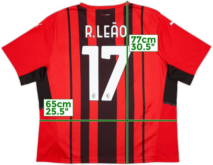2021-22 AC Milan Home Shirt R.Leao #17 - 10/10 - (XXL)