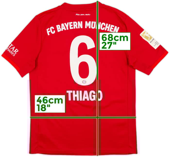 2019-20 Bayern Munich Home Shirt Thiago #6 - 7/10 - (XL.Boys)