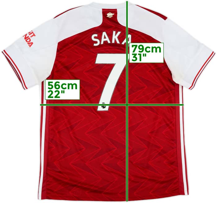 2020-21 Arsenal Home Shirt Saka #7 - 6/10 - (XL)