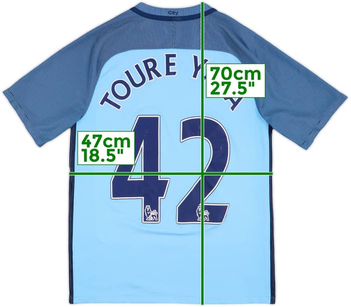 2016-17 Manchester City Home Shirt Toure Yaya #42 - 5/10 - (S)