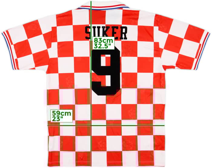 1996-98 Croatia Home Shirt Suker #9 - 6/10 - (XL)