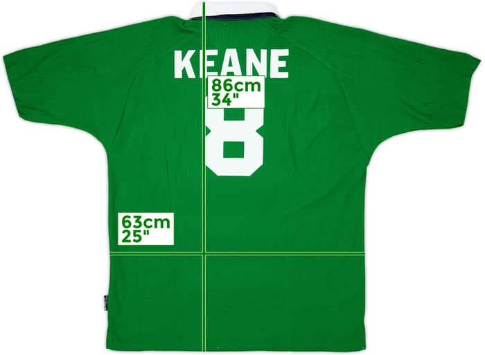 2000-01 Ireland Home Shirt Keane #8 - 10/10 - (XXL)