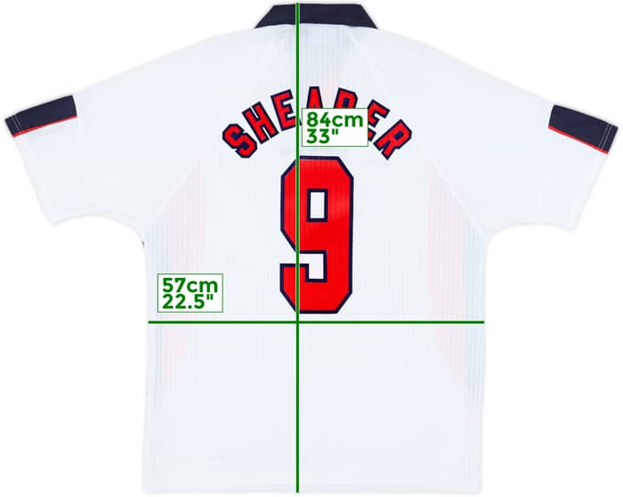 1997-99 England Home Shirt Shearer #9 - 8/10 - (XL)