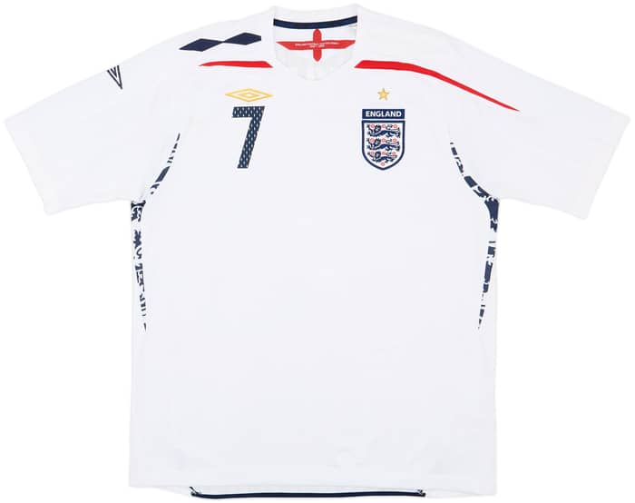 2007-09 England Home Shirt Beckham #7 - 7/10 - (XL)