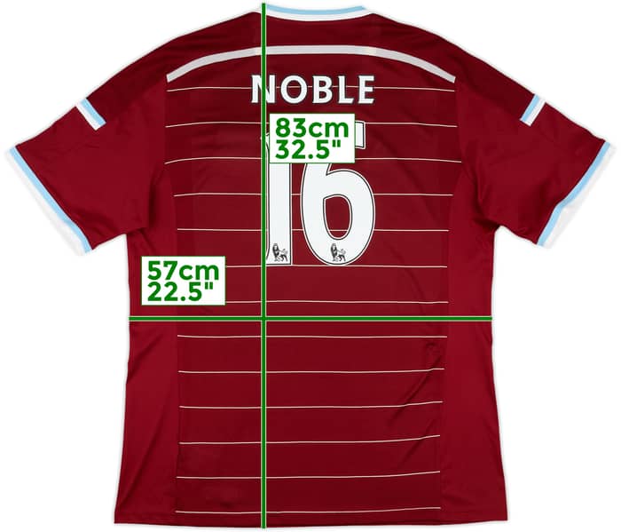 2014-15 West Ham Home Shirt Noble #16 - 8/10 - (XXL)