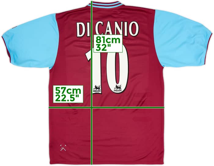 2001-03 West Ham Home Shirt Di Canio #10 - 8/10 - (XL)