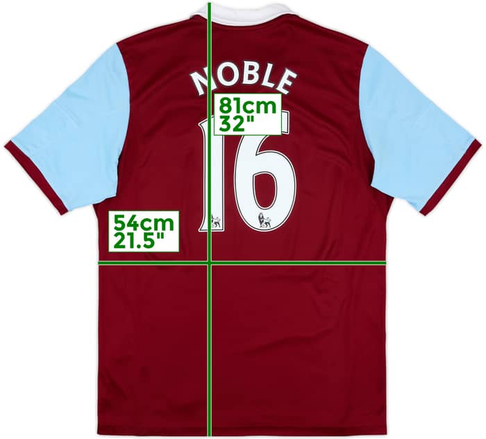 2013-14 West Ham Home Shirt Noble #16 - 10/10 - (XL)