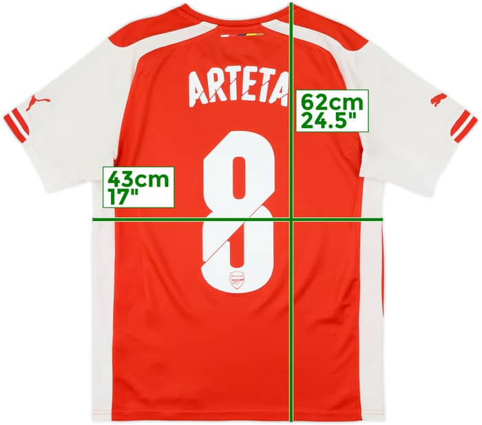 2014-15 Arsenal Home Shirt Arteta #8 - 5/10 - (S)
