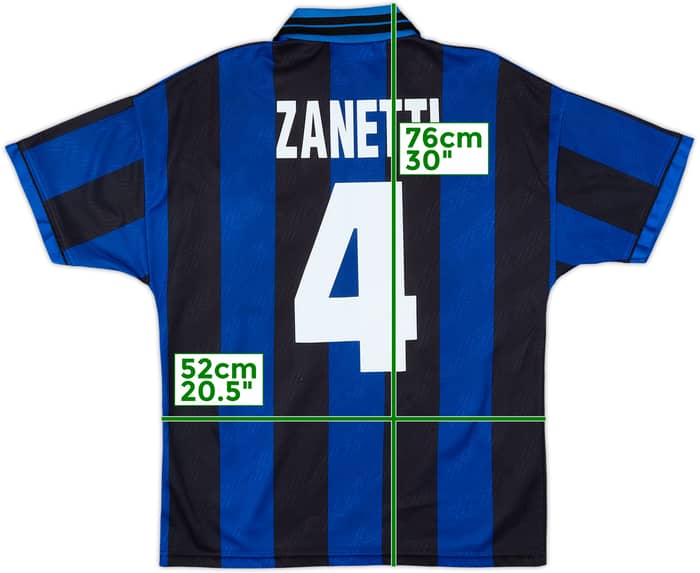 1995-96 Inter Milan Home Shirt Zanetti #4 - 7/10 - (M)