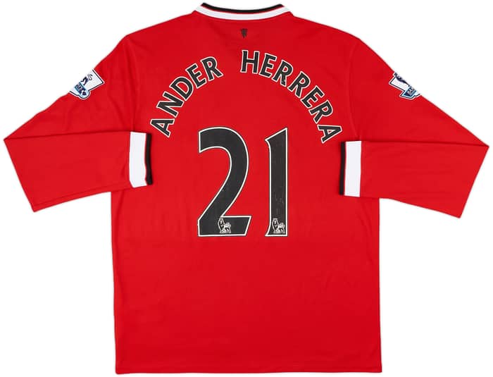 2014-15 Manchester United Home L/S Shirt Ander Herrera #21 - 8/10 - (L)