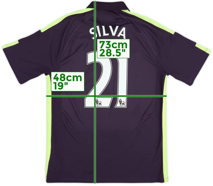 2014-15 Manchester City tercera camiseta Silva #21 - 8/10 - (M)