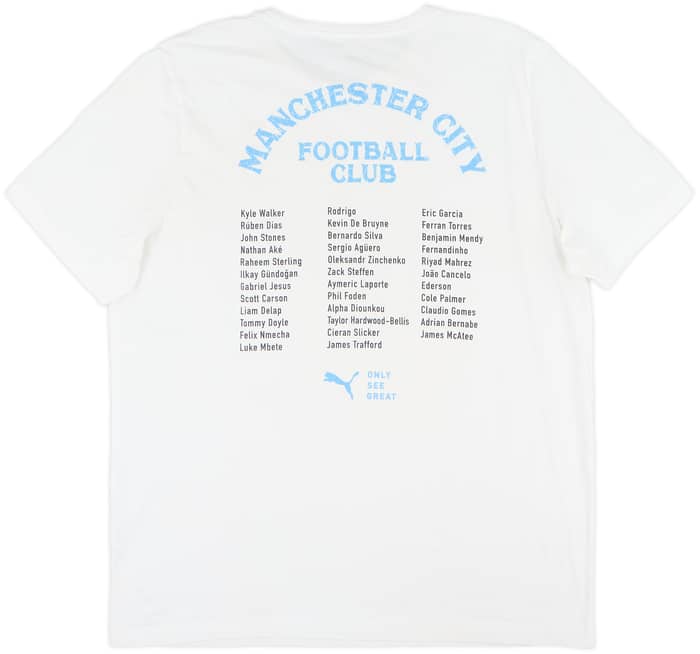 2020-21 Manchester City Puma Cotton Tee - 8/10 - (L)